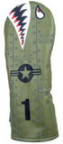 "Bomber/Warhawk" Olive Drab Premium USA Leather Headcovers (PRE-ORDER)
