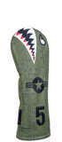 "Bomber/Warhawk" Olive Drab Premium USA Leather Headcovers (PRE-ORDER)