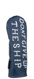"DONT GIVE UP THE SHIP" Lawrence Navy Premium Leather Headcovers (PRE ORDER)