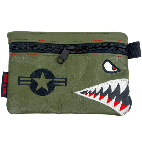 "Bomber/Warhawk" Premium Leather Zippered Valuables Pouch (PRE ORDER)